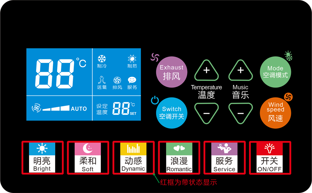 空调带状态显示（横款+竖款）